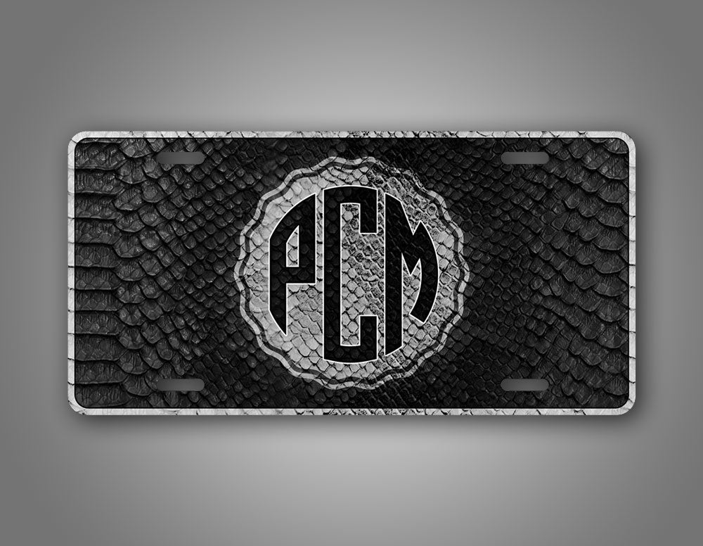 Custom Black Cobra Snakeskin Monogram 