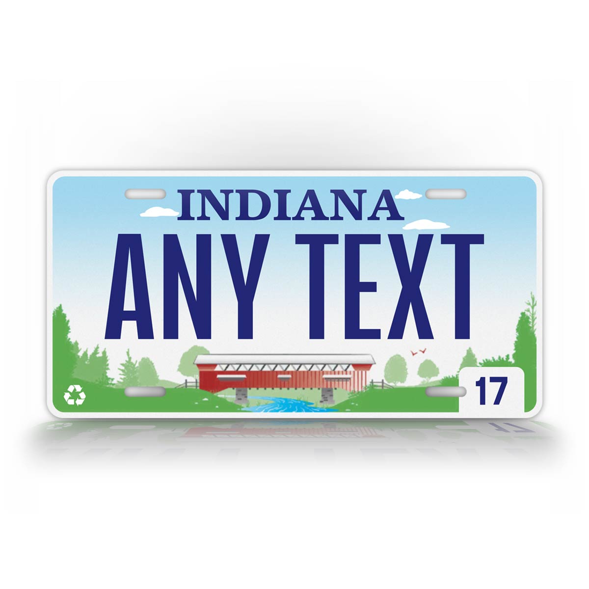 Custom Any Text Indiana State License Plate 