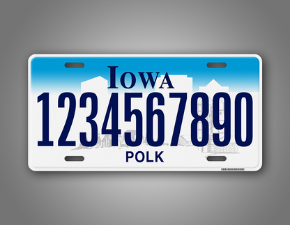 Custom Any Text Iowa Car Auto Tag 