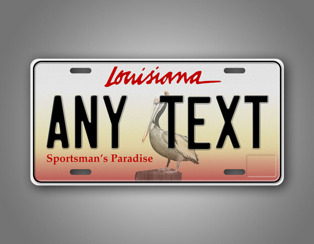 Personalized Text Louisiana State Car Auto Tag 