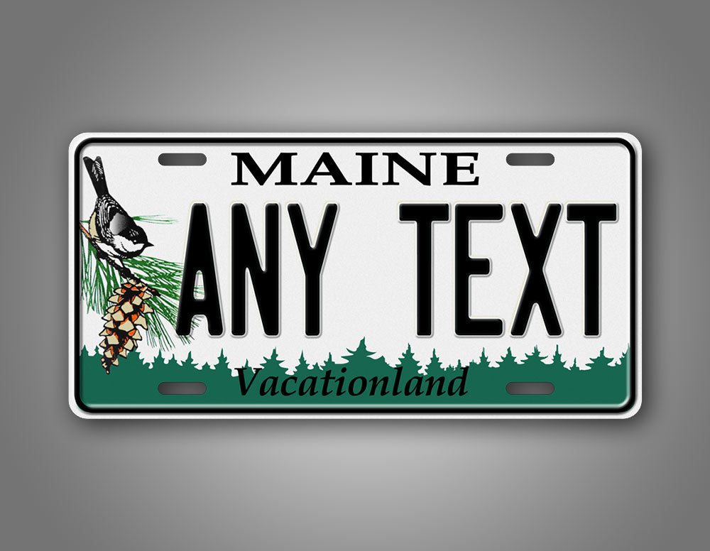 Custom Any Text State Of Maine License Plate 
