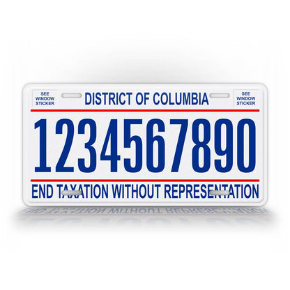 Personalized District Of Columbia Washington DC License Plate 