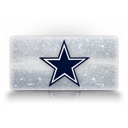 Glittery Dallas Cowyboys License Plate