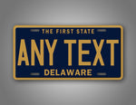 Custom Text Delaware State License Plate
