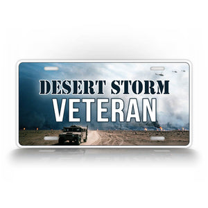 Desert Storm Veteran License Plate With Humvee 