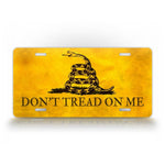 Yellow Rustic Dont Tread On Me Flag License Plate 
