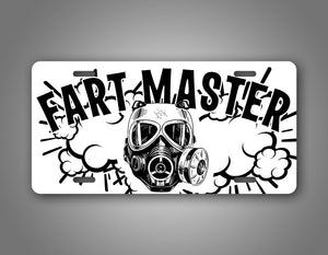 Hilarious Fart Master Comic Style License Plate 