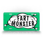 Fart Monster Comic Style Silly License Plate 