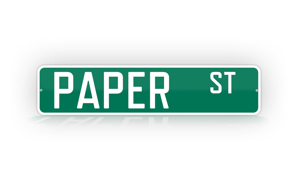 Fight Club Movie Prop Street Sign "Paper St" Road Sign