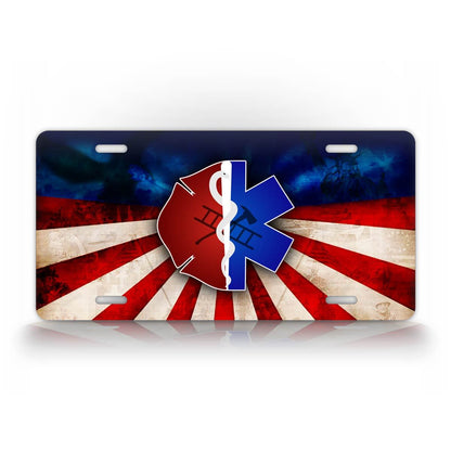 Americano Fire EMT License Plate 