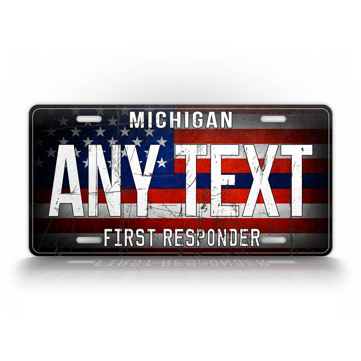 Personalized First Responder Blue Line License Plate  