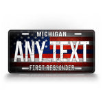 Personalized First Responder Blue Line License Plate  