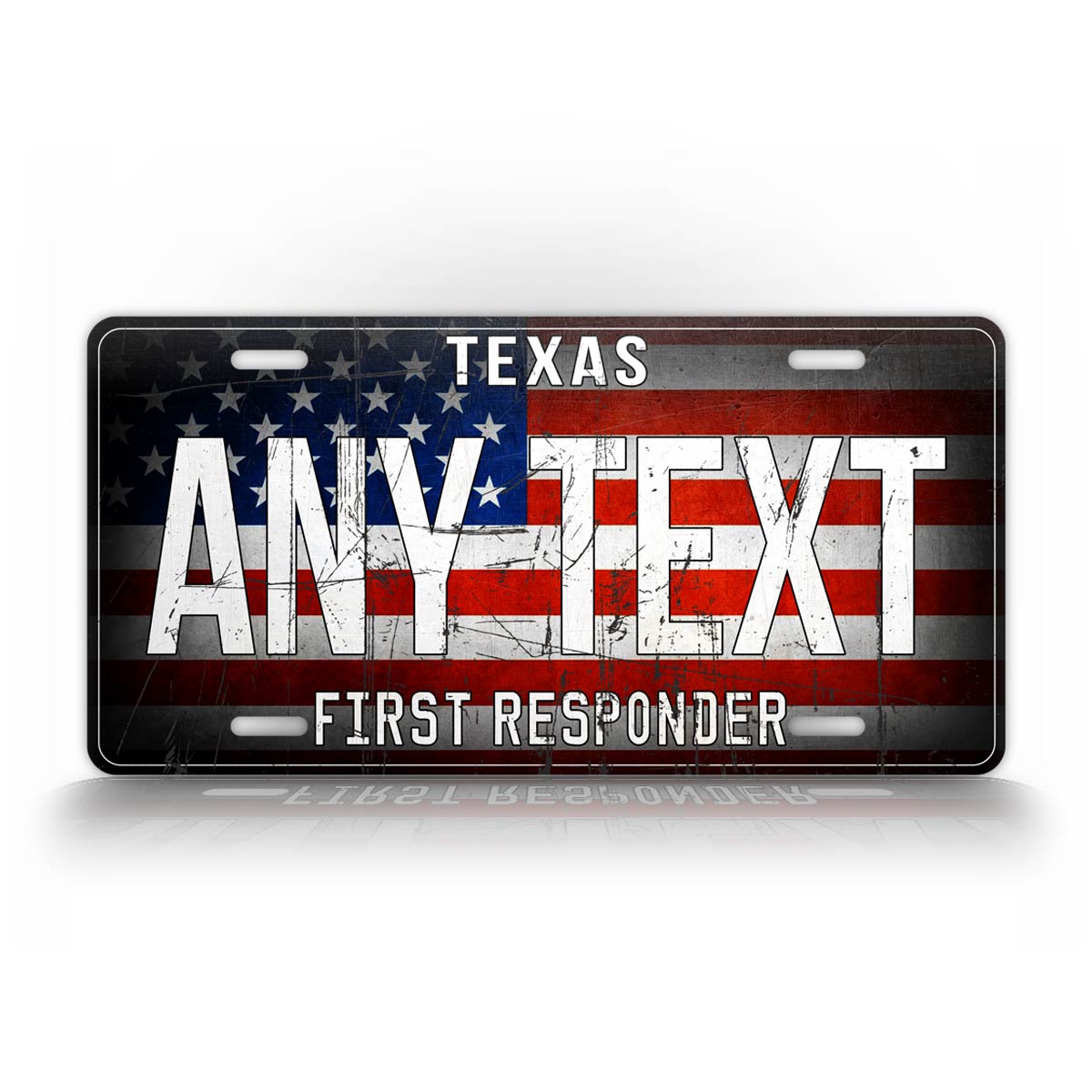 Custom Text First Responder License Plate 