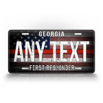 Custom Red Line Firefighter Personalized License Plate 