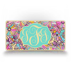 Flower Power Personalized Monogram License Plate
