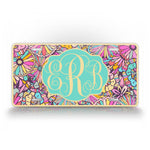 Flower Power Personalized Monogram License Plate
