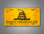 Vintage Yellow Dont Tread On Me Flag License Plate
