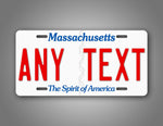 Any Text Custom Massachusetts License Plate Auto Tag 