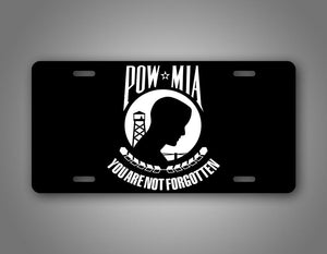 POW MIA You Are Not Forgotten Flag Patriotic Auto Tag 