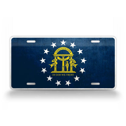 Georgia State Seal Blue License Plate