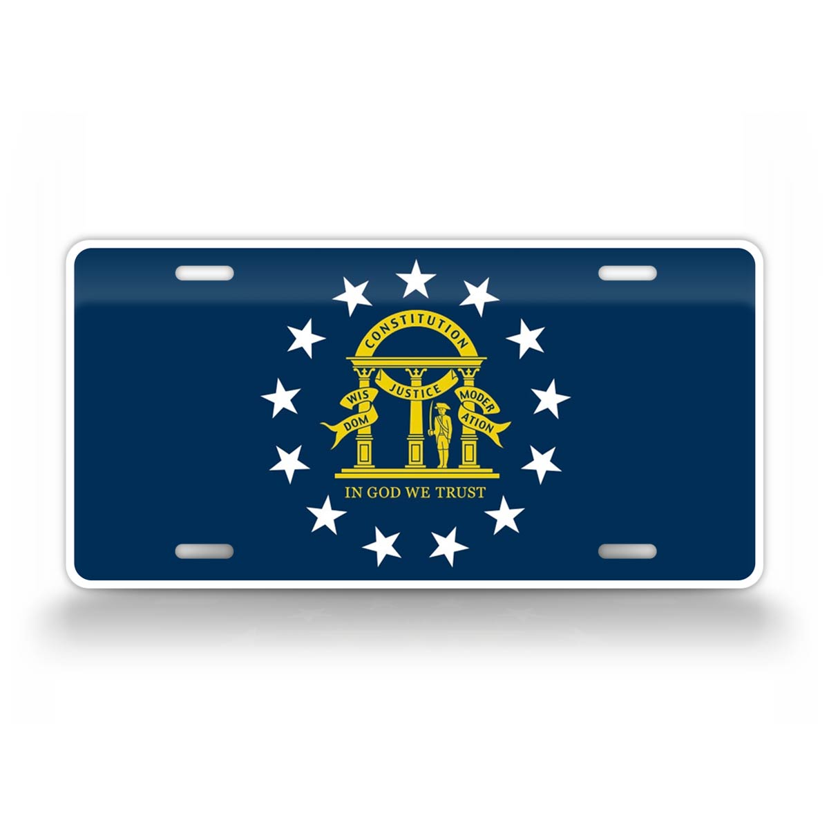 Georgia State Seal Blue License Plate
