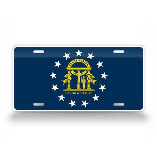 Georgia State Seal Blue License Plate