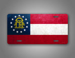 Georgia State Flag Metal Auto Tag 