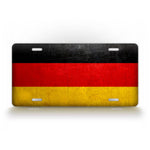 German Flag With Coat Of Arms Weathered Metal Auto Tag 