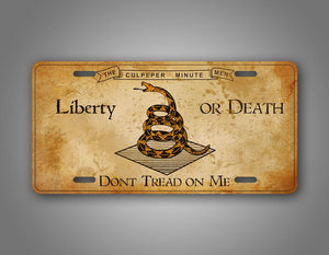 Give Me Liberty Or Give Me Death Vintage Auto Tag