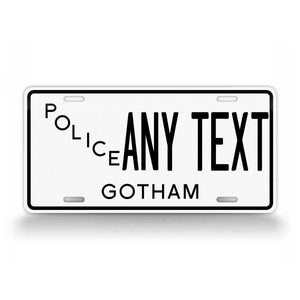 Personalized Gotham City Black And White Police License Plate  