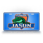 Green And Blue Floida Gators Custom Text License Plate 