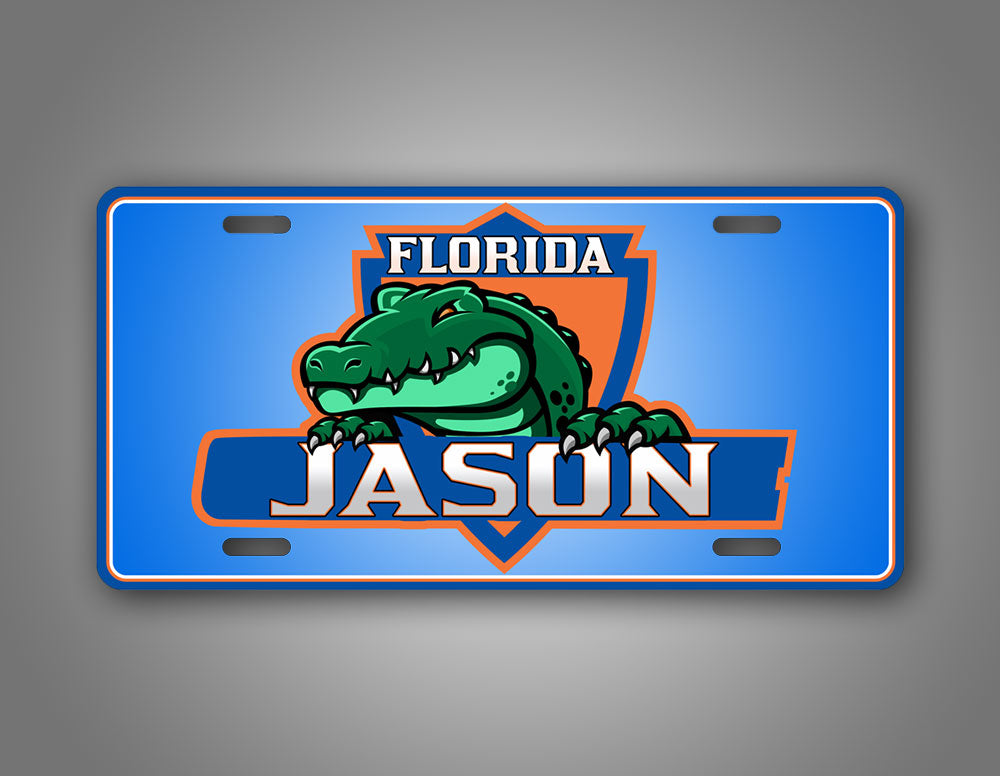  Custom Green And Blue Floida Gators Custom Text License Plate 