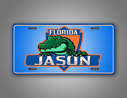  Custom Green And Blue Floida Gators Custom Text License Plate 