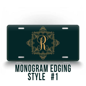 Green Monogram License Plate