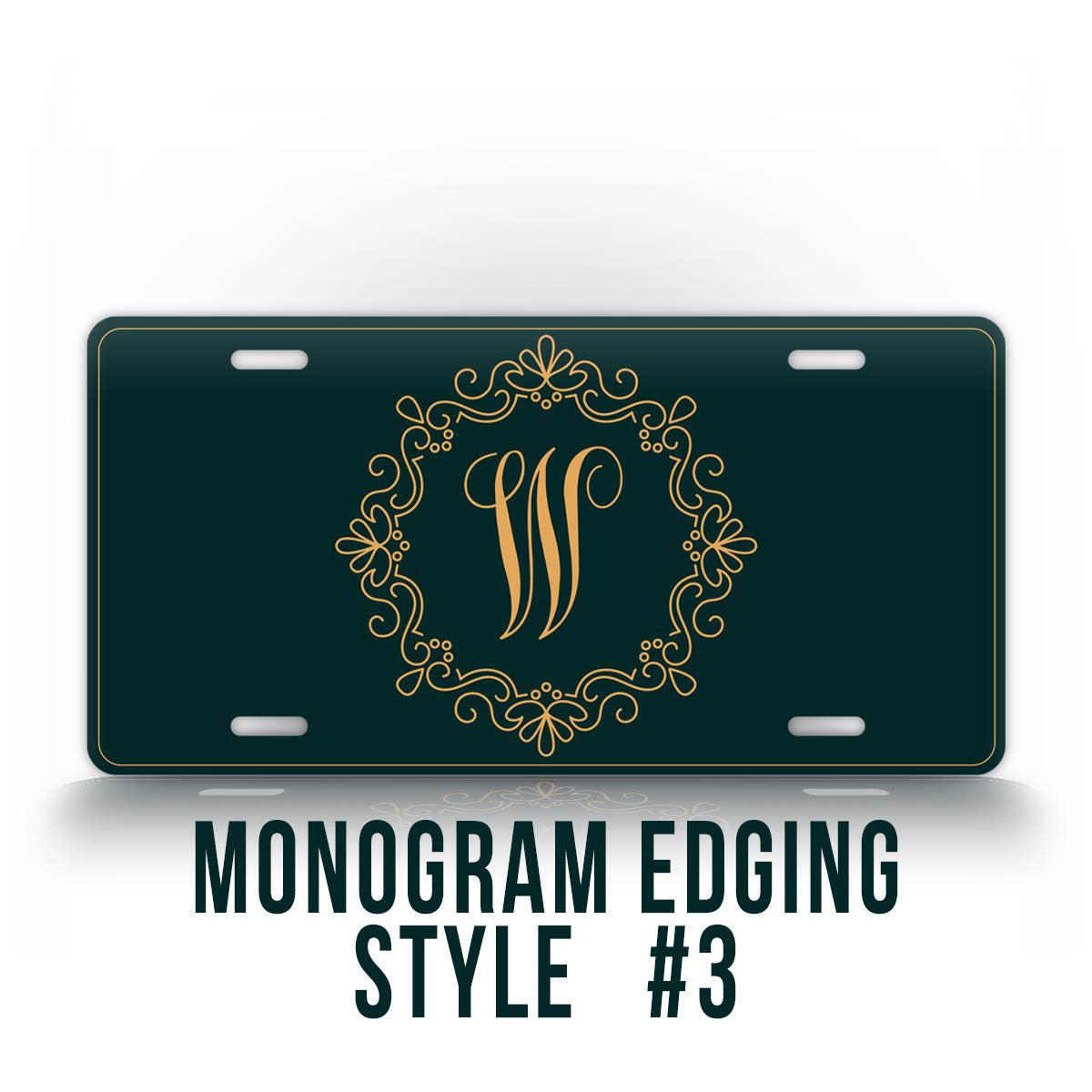 Monogrammed Green License Plate