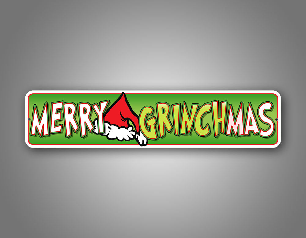 MERRY GRINCHMAS Holiday Christmas Dr. Seuss Street Sign