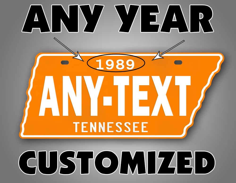Custom Tennessee Volunteers State Shaped License Plate