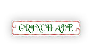 grinch ave christmas street sign