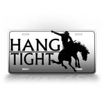 Hang Tight Bronco Rodeo License Plate
