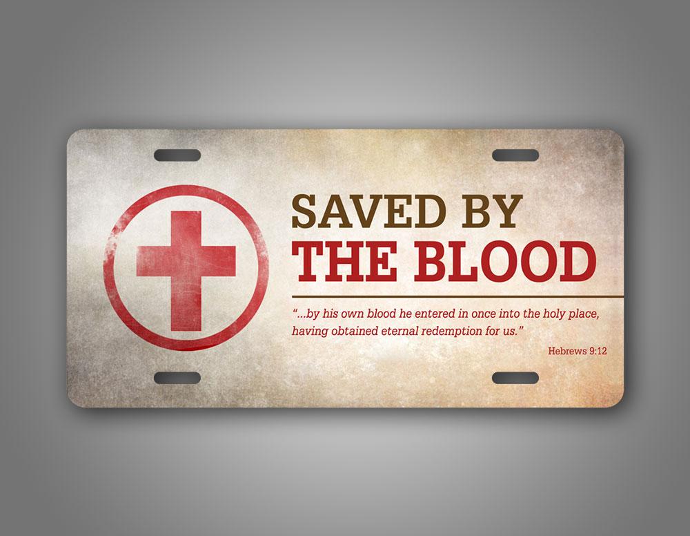 Saved By The Blood Christian Auto Tag 