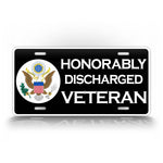 Honorably Discharged US Military Veteran License Plate 