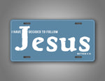 Following Jesus Christian License Plate 
