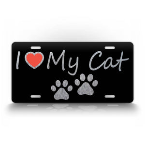I Love My Cat License Plate