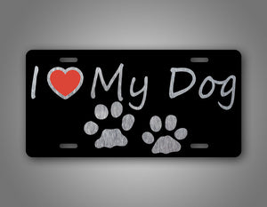 I Love My Dog License Plate