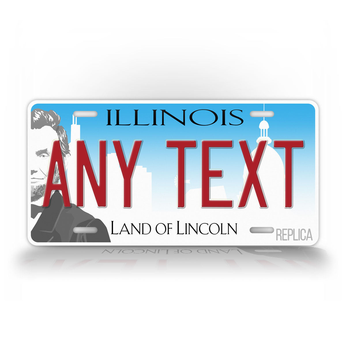 Personalized Illinois Land Of Lincoln State Custom License Plate