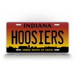 Any Text Custom Indiana Amber Waves Of Grain Hoosiers License Plate 