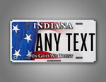 Personalized Text Indiana American Flag License Plate Plate