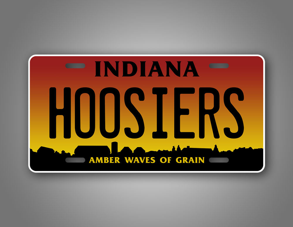 Custom Any Text Indiana Amber Waves Of Grain Hoosiers Auto Tag 