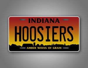 Custom Any Text Indiana Amber Waves Of Grain Hoosiers Auto Tag 