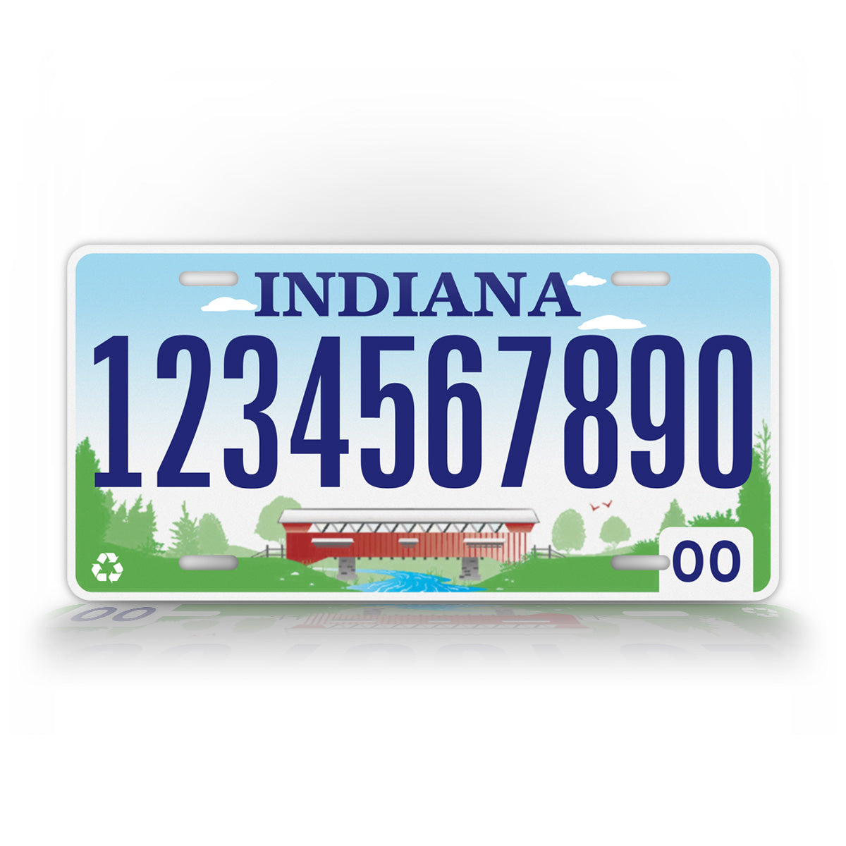 Personalized Any Text Indiana State Auto Tag 